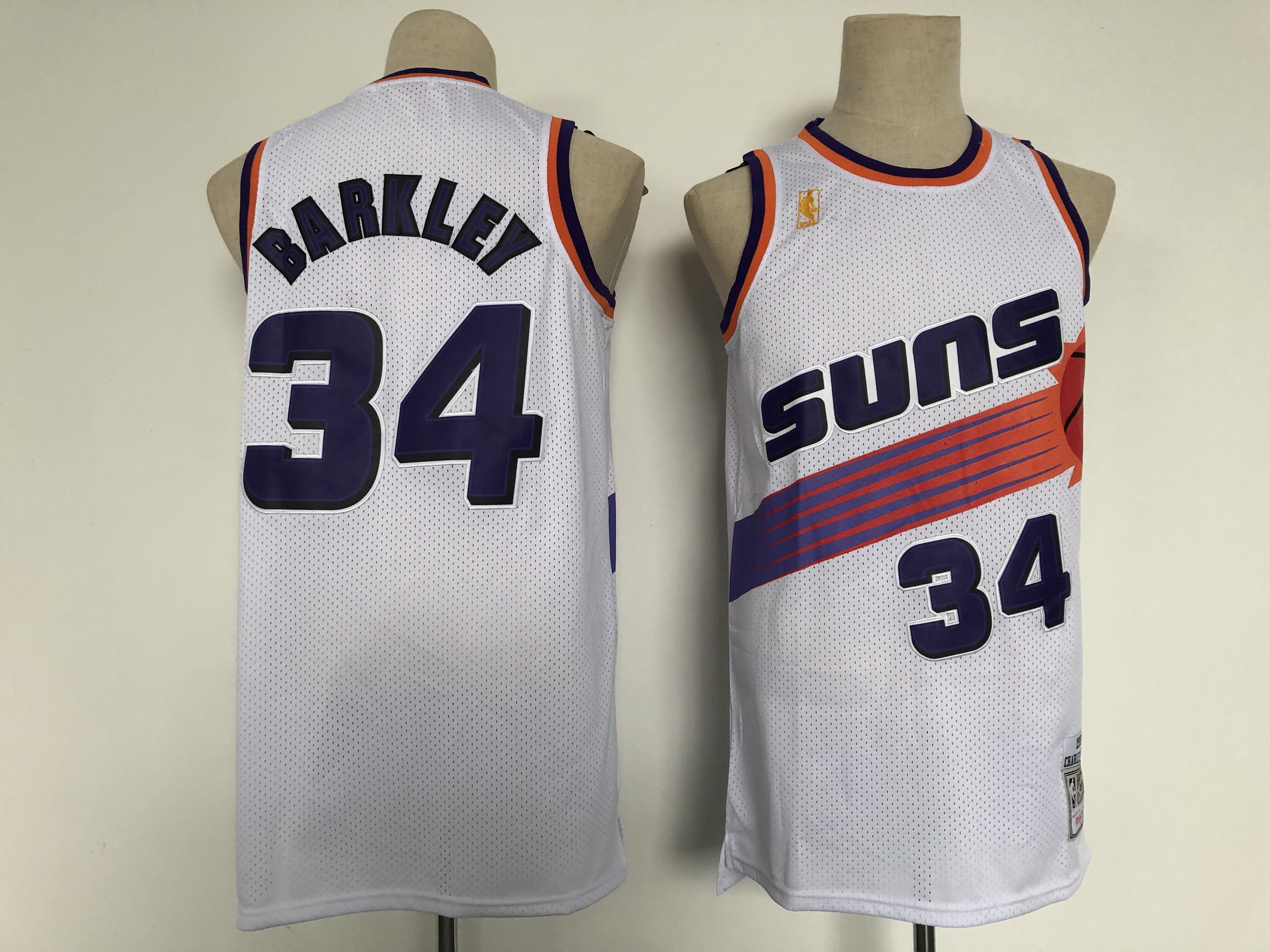 Men Phoenix Suns #34 Barkley White Throwback 2021 NBA Jersey